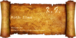 Koth Ilma névjegykártya
